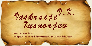 Vaskrsije Kušnorjev vizit kartica
